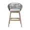 Armen Living Tutti Frutti Indoor Outdoor Bar Height Bar Stool in Light Eucalyptus Wood with Gray Rope LCTFBAGRTK30 - alternate 5